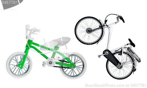 Image of adult and children\'s bike