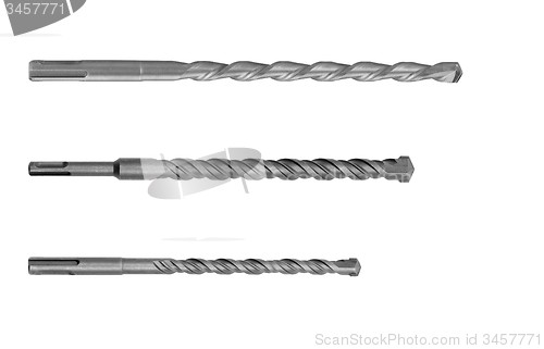 Image of set of wood drill bits isolated