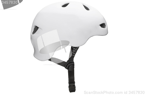 Image of Bicycle mountain bike safety helmet isolated