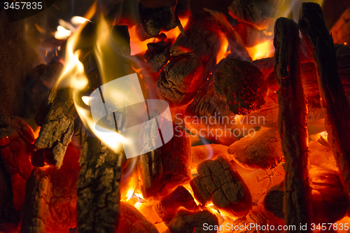 Image of burning charcoal