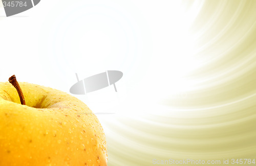 Image of Yellow apple. Macro