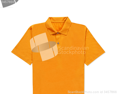 Image of close up of yellow t-shirt isolated