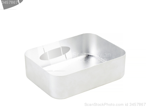 Image of Metal baking pan isolated on white background