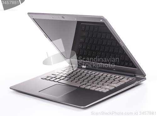 Image of laptop half open