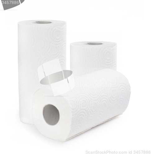 Image of three roll of toilet towel