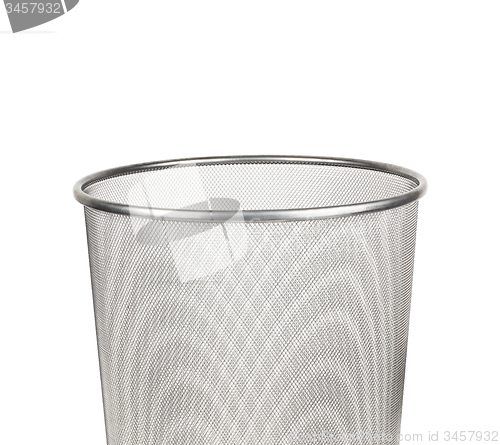 Image of iron trash bin isolated on white