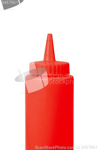 Image of ketchup bottle on a white background
