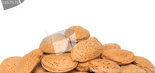 Image of almonds on white background