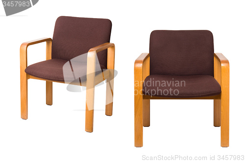 Image of old chairs on a white background