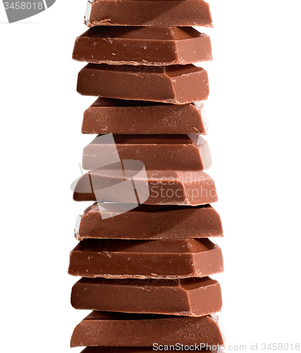 Image of Broken chocolate bar close up