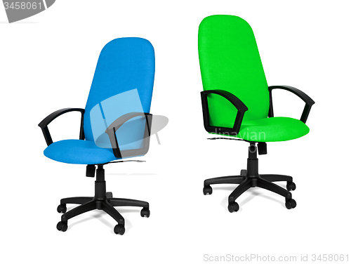 Image of office chairs isolated on a white