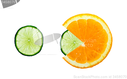 Image of orange and lime fruit slice - concept