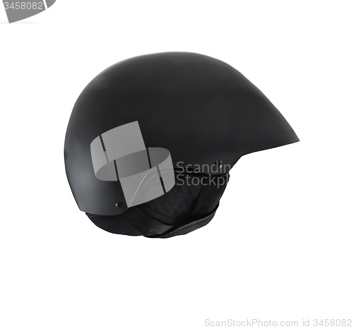 Image of Black open face motorcycle helmet