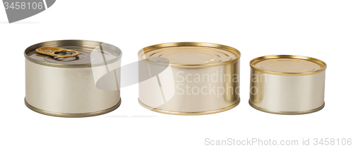 Image of Tin cans isolated on white background