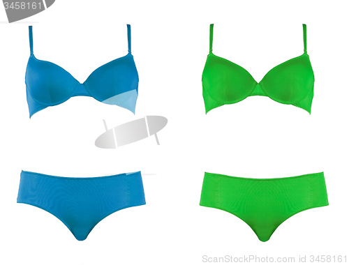 Image of Blue and Green Polka Dot Bra