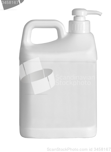 Image of Plastic canister, on white background.