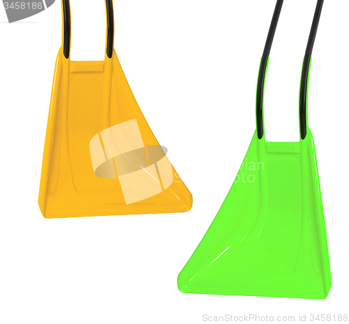 Image of plastic scoops isolated