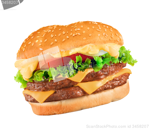 Image of hamburger isolated on white