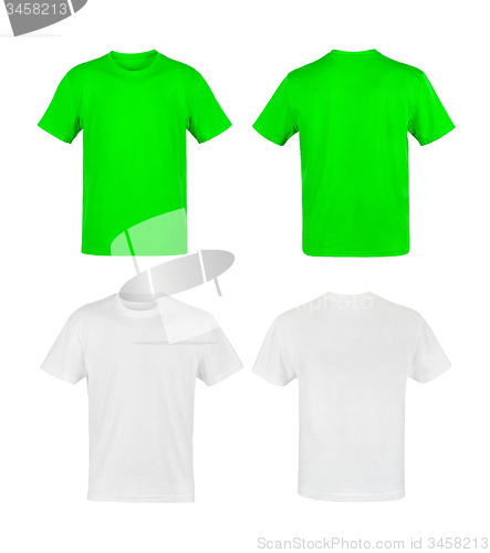 Image of white and green shirts