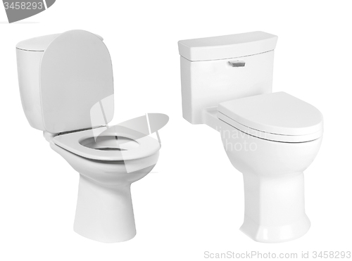 Image of different toilet bowl isolated on white