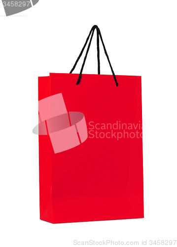 Image of red shopping bag isolated