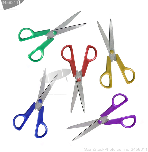 Image of different scissors isolated