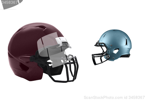 Image of Football Helmets on white