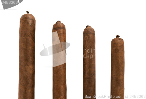 Image of isolated cigars all sizes