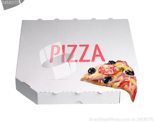 Image of White pizza delivery box 