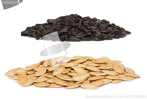 Image of pile of sunflower with pumpkin seeds