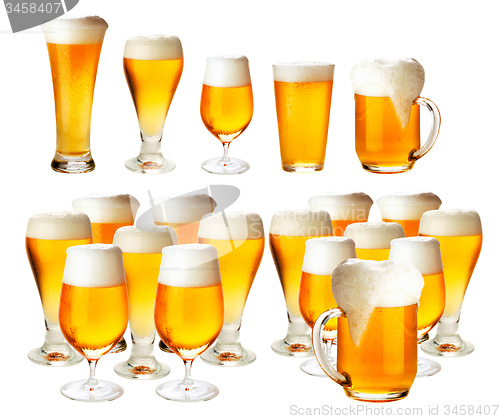 Image of Glasses of beer with froth- excellent quality