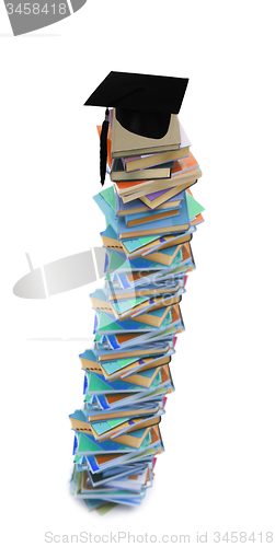 Image of Student hat on books