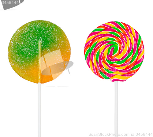 Image of different lollipops on stick