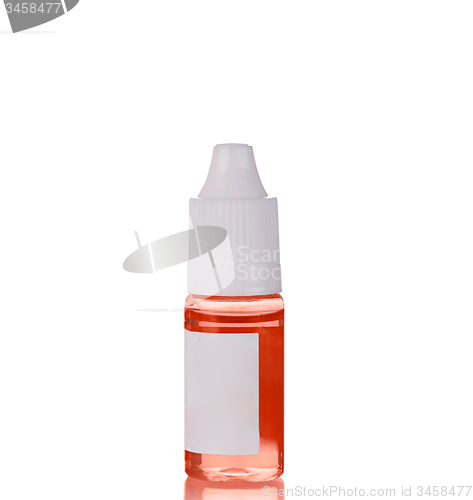 Image of tube with red liquid isolated on white