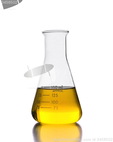 Image of Erlenmeyer flask with yellow solution