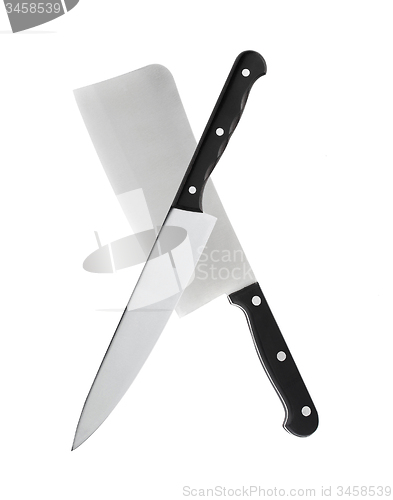 Image of Big and small knife with black handle