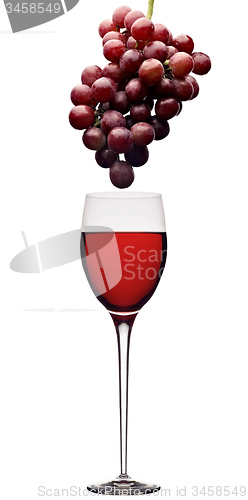 Image of red wine and grapes