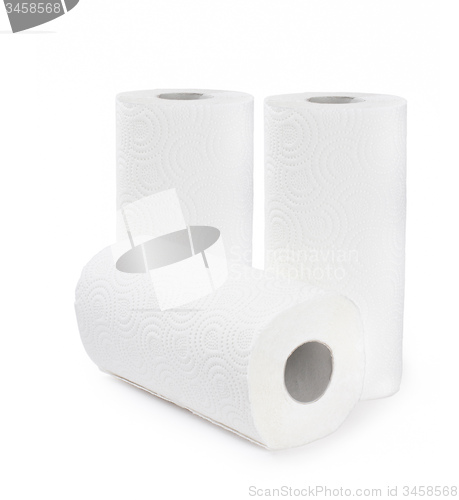 Image of three roll of toilet towel