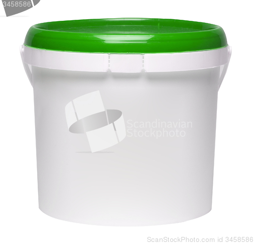 Image of Plastic container on white background