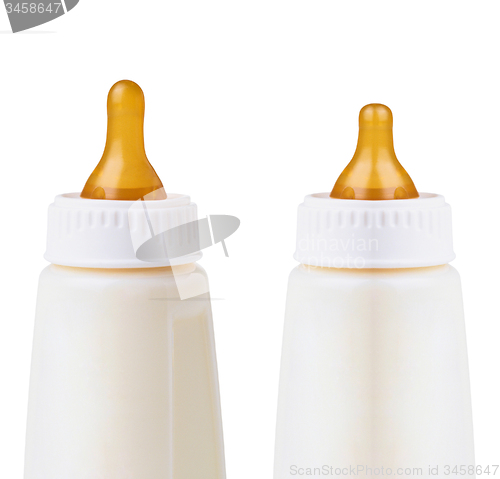 Image of Bottles with milk for a baby