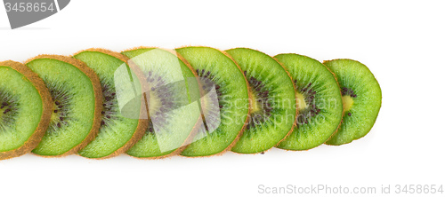 Image of Sliced kiwi fruit on white background