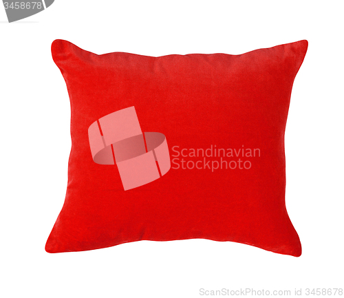 Image of red pillow isolated on white