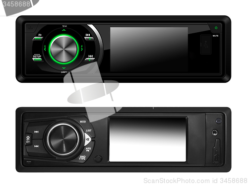 Image of Modern car audio systems isolated