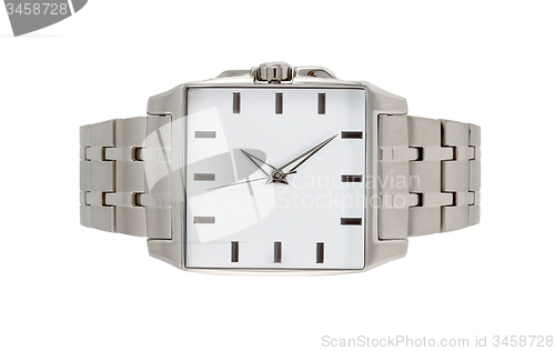 Image of classic steel wrist watch timer