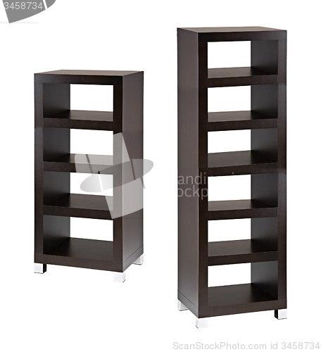 Image of Empty wood shelfs