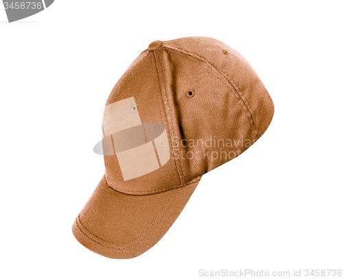 Image of yellow basebll cap shot on white background