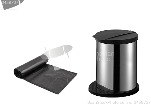 Image of garbage bags with office trash can