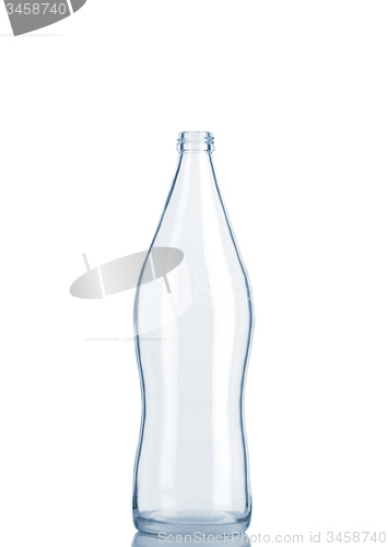 Image of front view of transparent glass bottle
