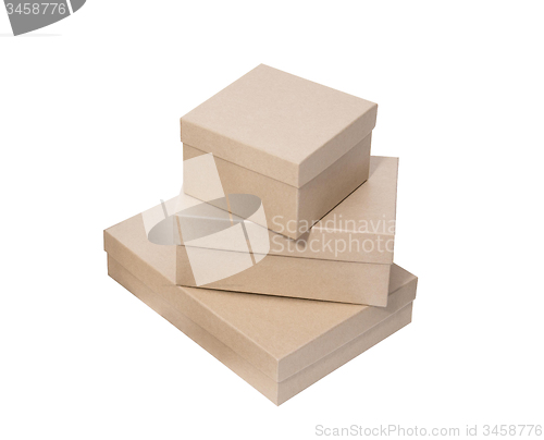 Image of Cardboard boxes isolated over white background