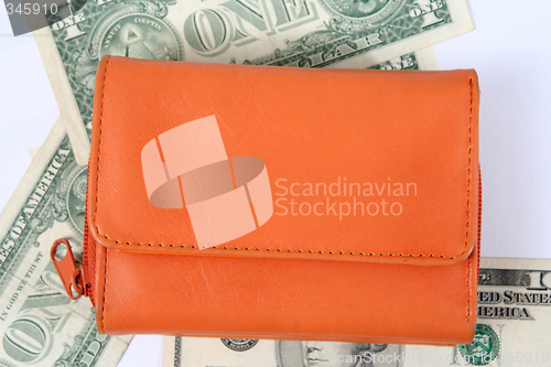 Image of Orange leather wallet